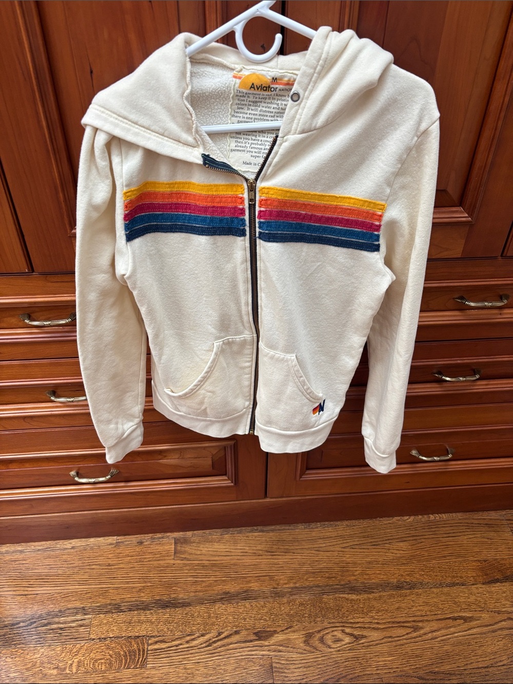 Aviator Nation striped zip up sweatshirt